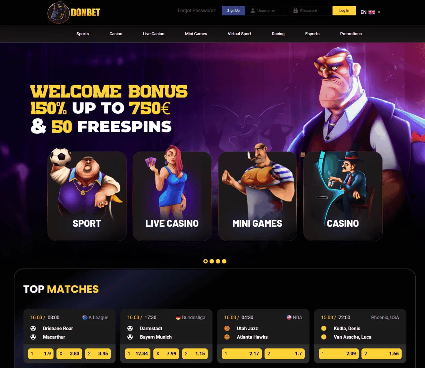 DonBet wallet screenshot – deposit and withdrawal screen and payment methods