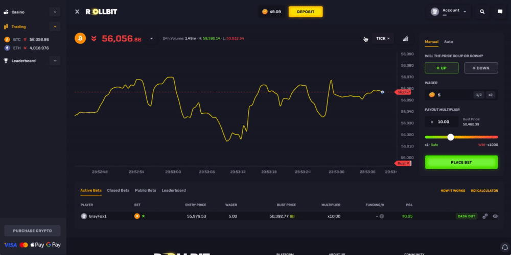 screenshot of the Rollbit help center – minimum deposit and withdrawal rules and the $10 threshold