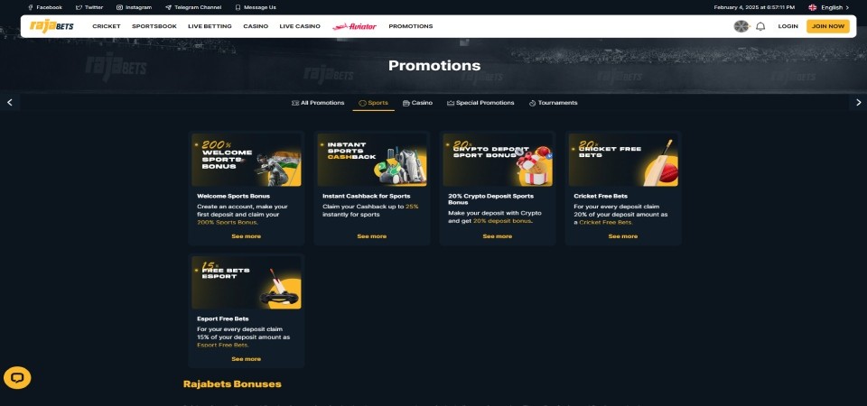 RajaBets lobby screenshot (Rajabets)