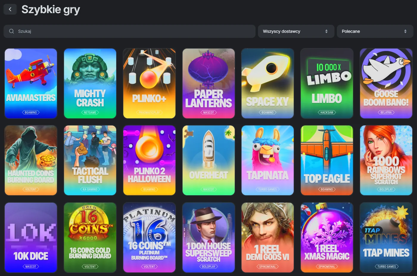 screenshot of TonPlay Casino lobby